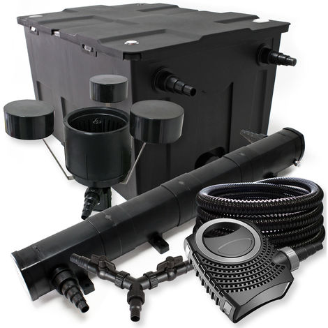 SUNSUN Juego de filtros 60000l Estanque 72W Clarificador neo10000 80W Bomba 25m Manguera Skimmer