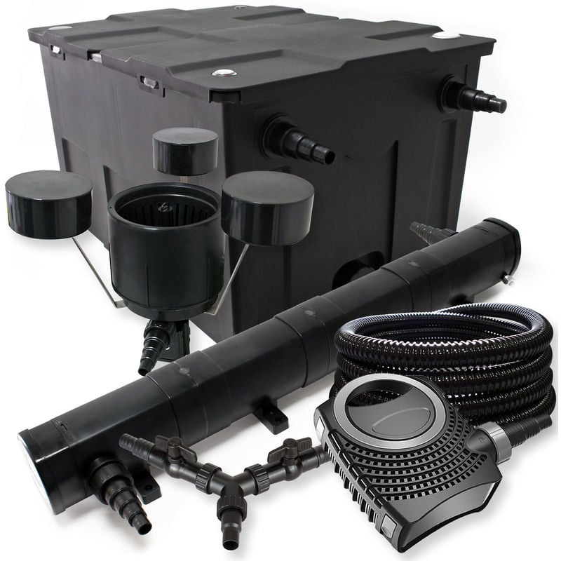 

Wiltec - SUNSUN Juego de filtros 60000l Estanque 72W Clarificador neo8000 70W Bomba 25m Manguera Skimmer