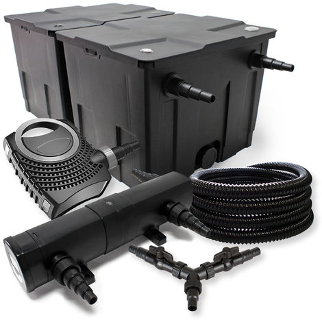 SUNSUN Kit de filtración de estanque 60000l 24W Clarificador neo8000 70W bomba 25m manguera