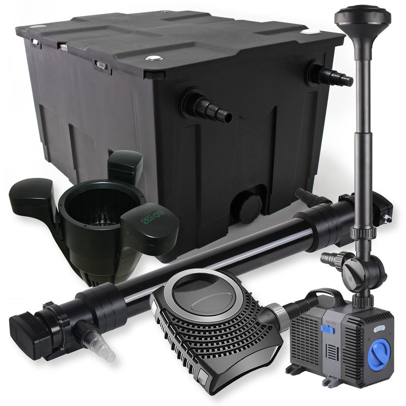 

Wiltec - SunSun 1 Cámara Filtro Set 60.000l 72W UVC Clarificador NEO10000 80 W bomba fuente Skimmer