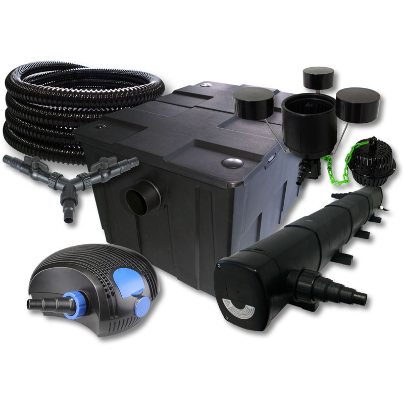 

Wiltec - SunSun Kit filtración estanque 60000l 72W Clarificador 100W bajo consumo tipo bomba 25m tubo skimmer