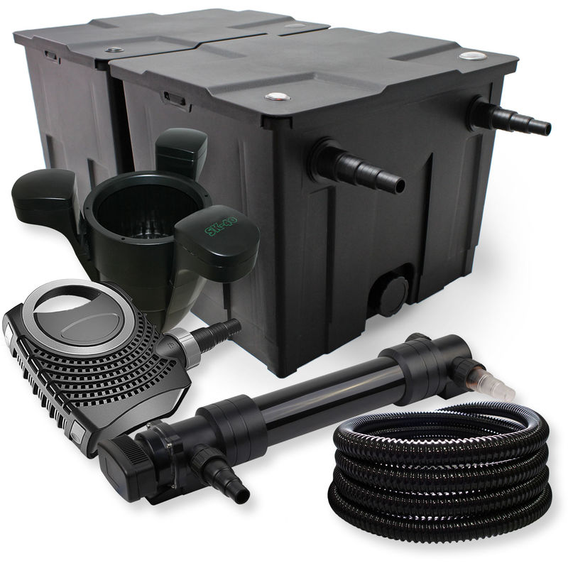 

Wiltec - SunSun Kit de filtración estanque 60000l 36W UVC esterilizador neo8000 Bomba 70W tubo skimmer Jardin