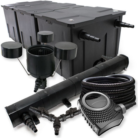 SunSun Kit de filtro de estanque 90000l 72W clarificador neo8000 70W bomba 25m tubo skimmer jardin