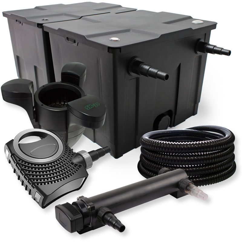 

Wiltec - SunSun Kit filtración de estanque 60000l 24W UVC esterilizador neo8000 Bomba manguera skimmer Jardin