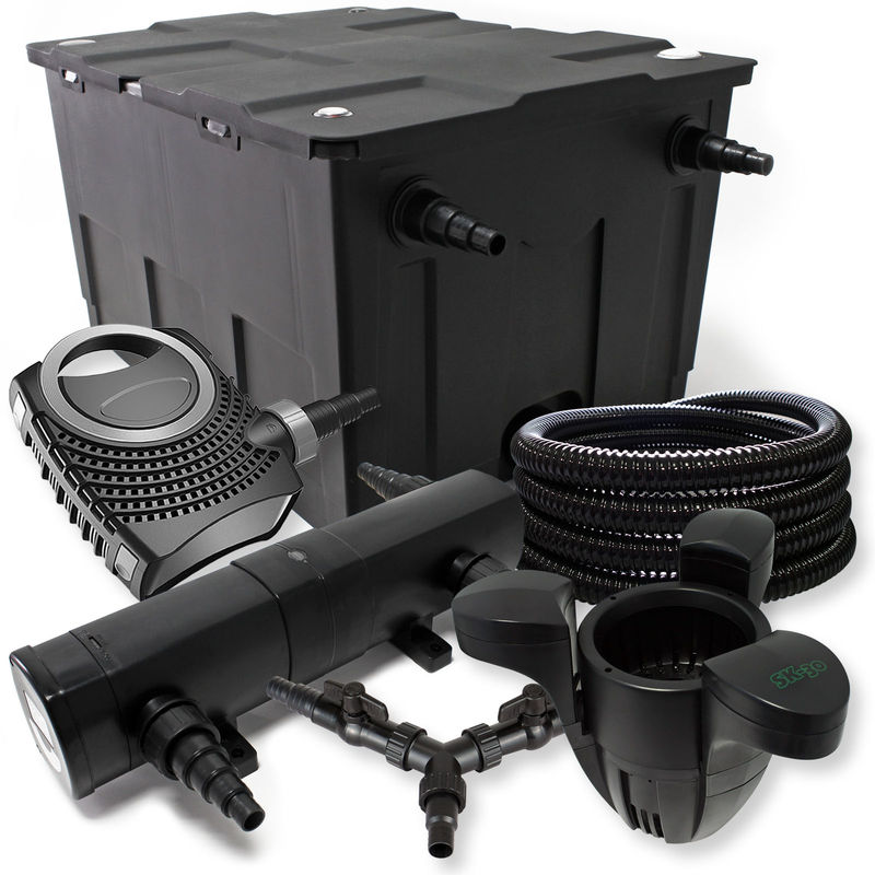 

Wiltec - SunSun Kit Filtración estanque 60000l 18W Clarificador neo10000 80W bomba 25m manguera skimmer SK30