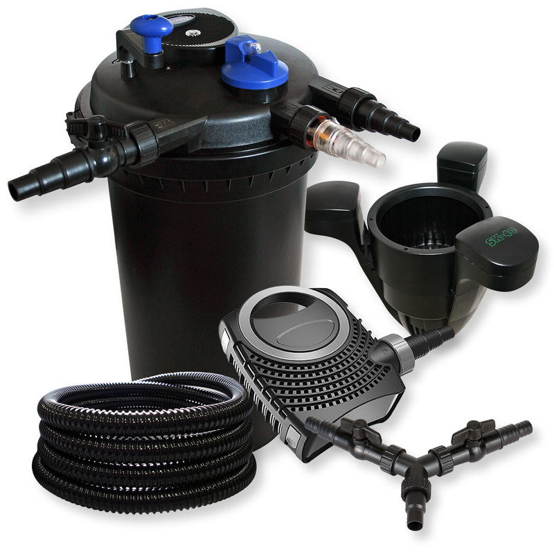 

Wiltec - SunSun Kit Filtración estanque presión 30000L 18W UVC neo10000 bomba 25m tubo skimmer SK40 jardin