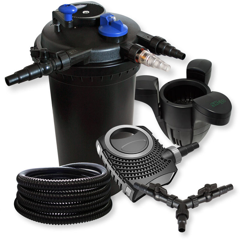 

Wiltec - SunSun Kit Filtración estanque presión 30000L 18W UVC neo10000 80W tubo skimmer SK30 jardin