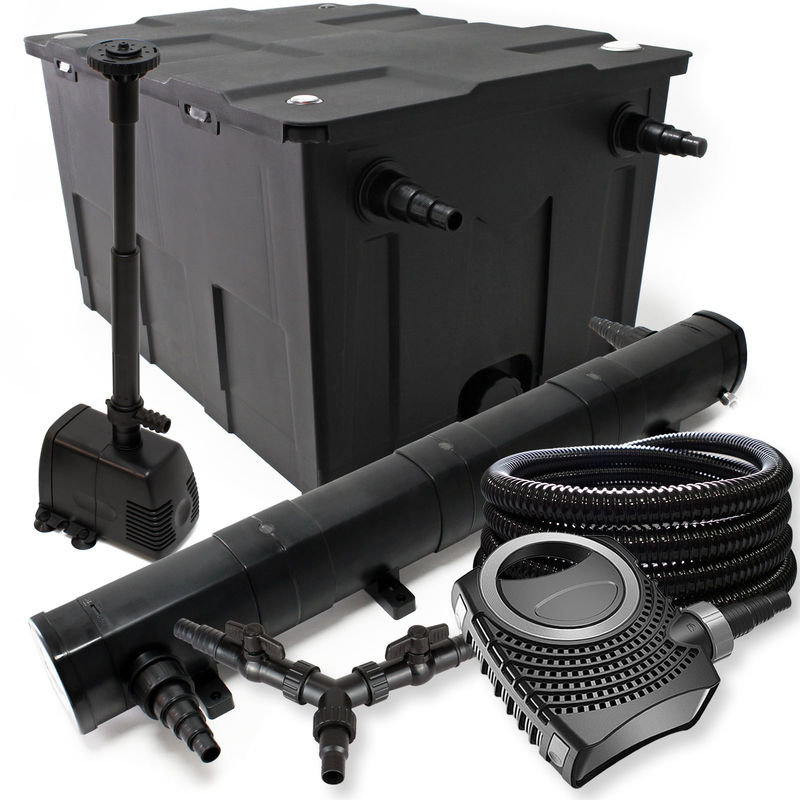 

SunSun Kit Filtro estanque 60000l 72W Clarificador neo10000 80W bomba 25m manguera fuente jardin