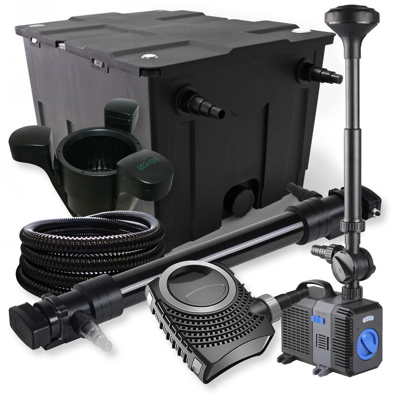 

Wiltec - SunSun Kit filtro estanque 60000l 72 W UVC clarificador neo10000 80 W bomba manguera fuente Skimmer