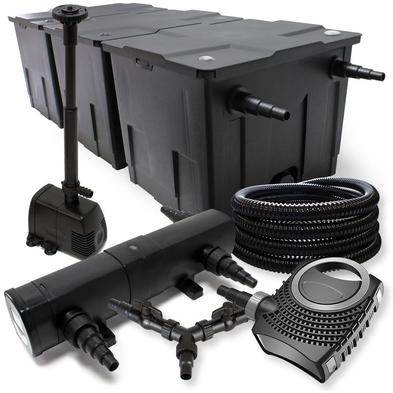 

Wiltec - SunSun Kit filtro estanque 90000l 24W clarificador neo10000 80W bomba 25m tubo fuente jardin