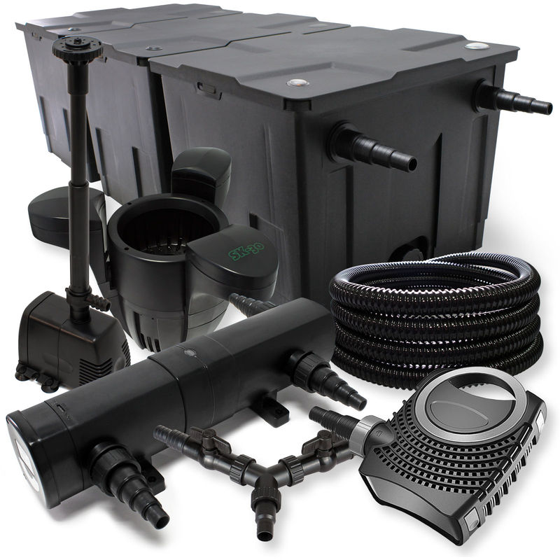 

Wiltec - SunSun Kit Filtro estanque 90000l 36W clarificador neo8000 70W bomba 25m tubo Skimmer fuente jardin