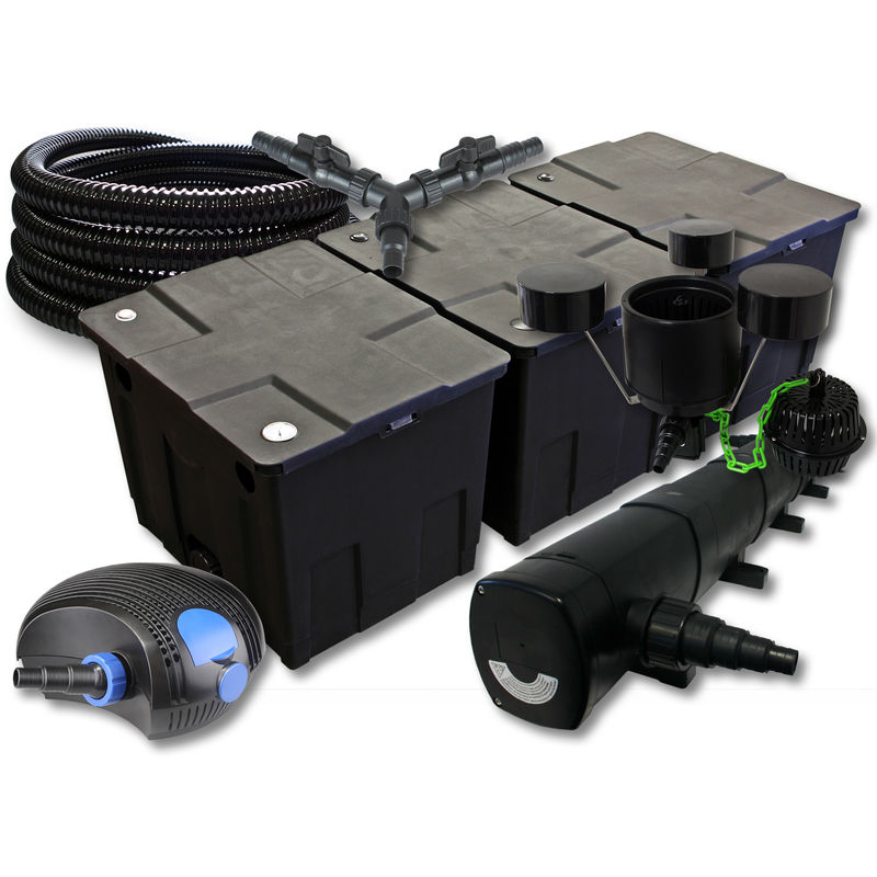 

Wiltec - SunSun Kit filtro estanque 90000l 72W clarificador 100W bajo consumo tipo bomba 25m tubo skimmer