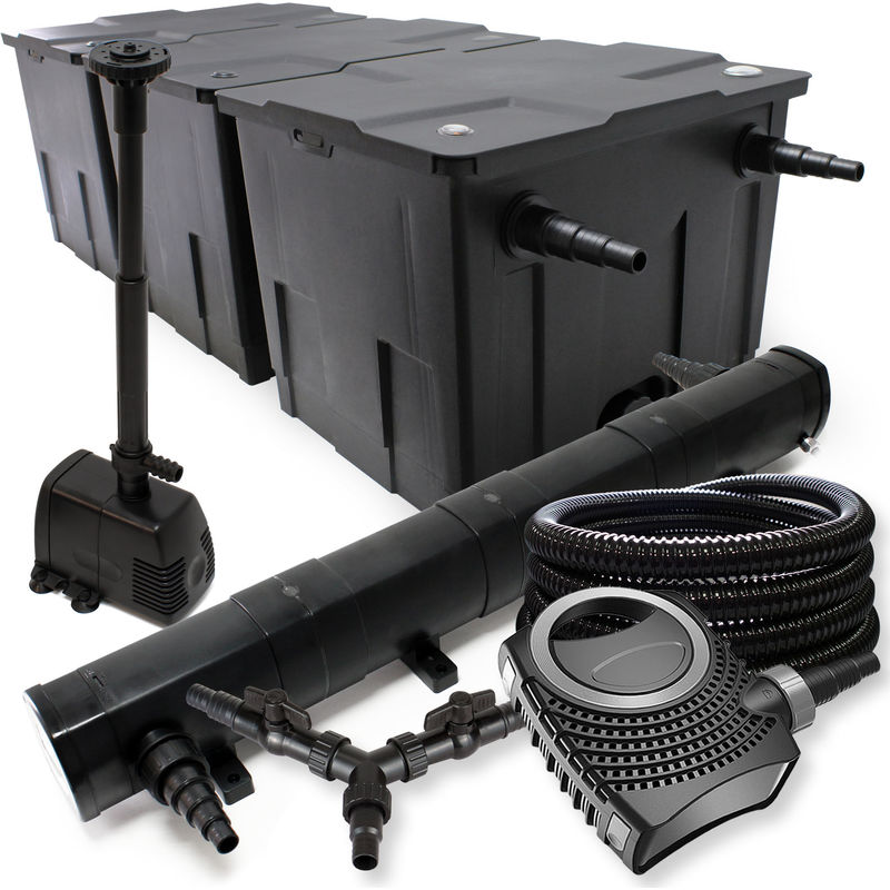 

Wiltec - SunSun Kit filtro estanque 90000l 72W clarificador neo10000 80W bomba 25m tubo fuente jardin