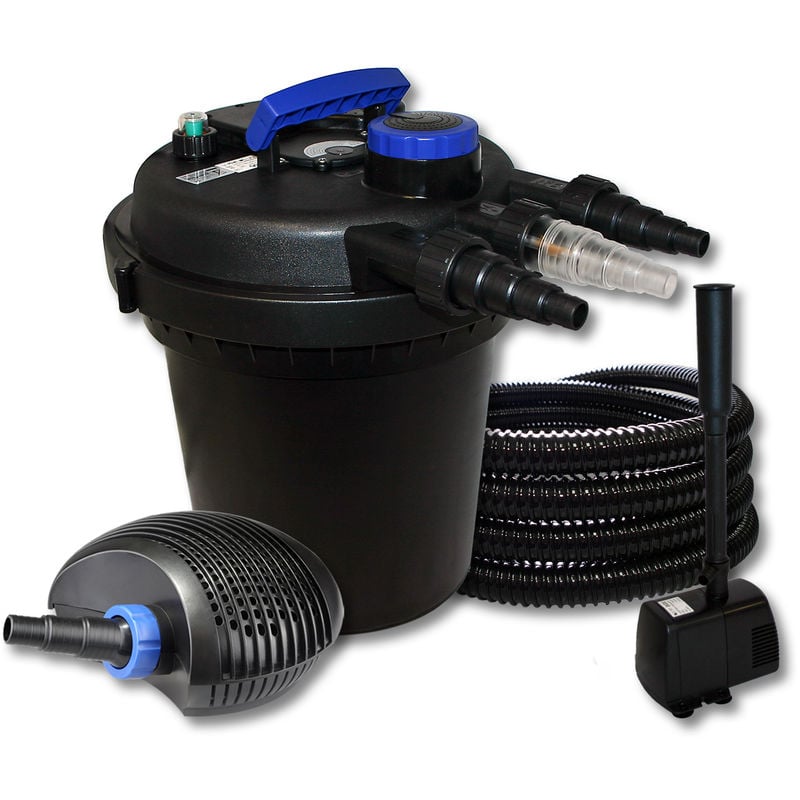 

Wiltec - SunSun Kit filtro estanque presión 10000L 11W UVC 20W bajo consumo tipo bomba 25m tubo fuente jardin