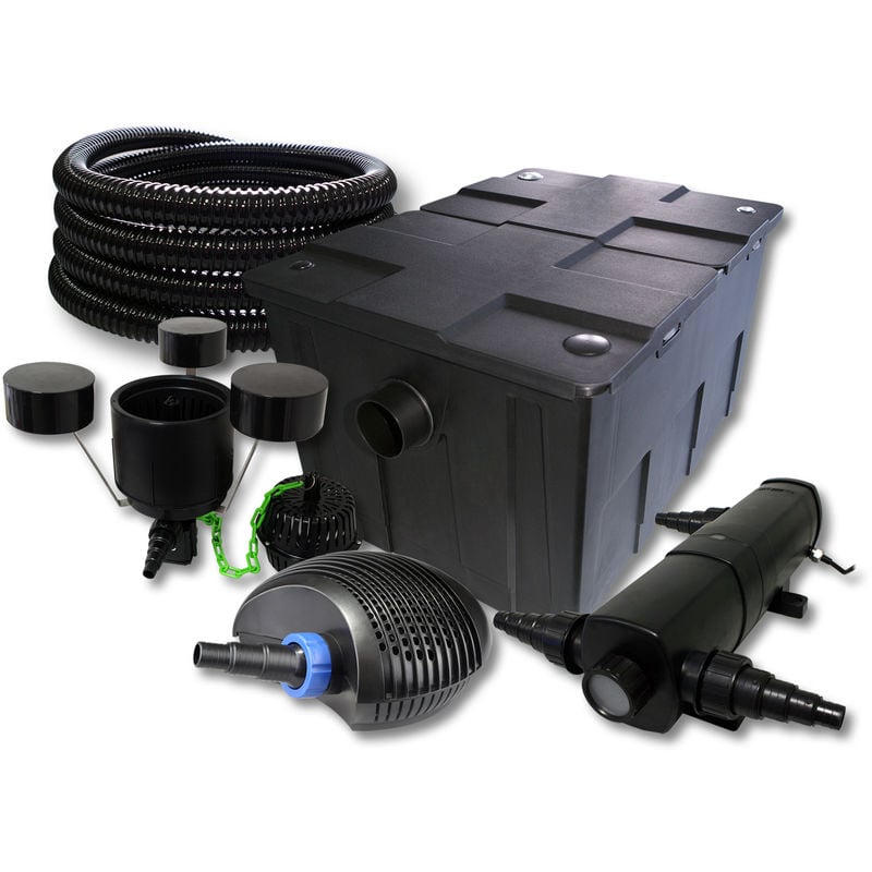 

SUNSUN Kit Filtro para 60000l Estanque 36W Clarificador 40W ECO Bomba 25m Manguera Skimmer jardin