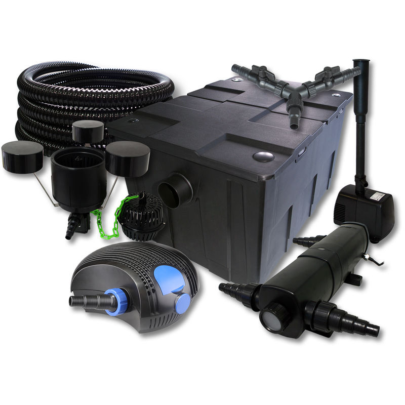 

Wiltec - SUNSUN set filtro 60000l Estanque 36W clarificador 100W ECO Bomba 25m Manguera Skimmer fuente jardin