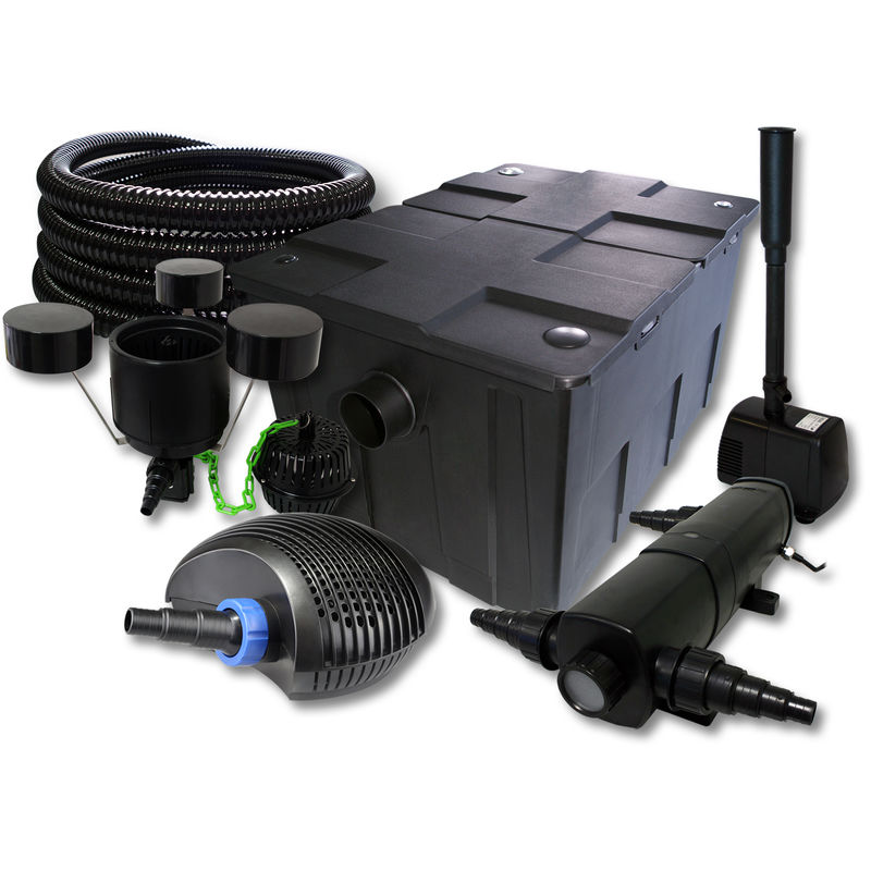 

Wiltec - SunSun set Filtro 60000l estanque 36W clarificador 40W bomba 25m manguera skimmer fuente jardin