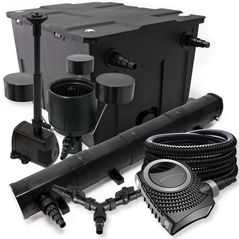 

Wiltec - SUNSUN set filtro 60000l Estanque 72W clarificador neo8000 70W Bomba 25m Manguera Skimmer fuente