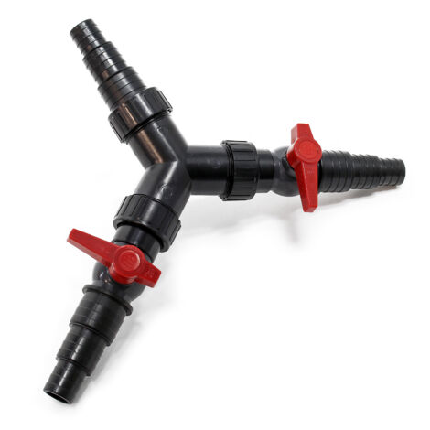 SunSun Y-distributeur25/32/38mm Tuyau bassin (1 / 1 1/4" / 1 1/2") valve réglage"