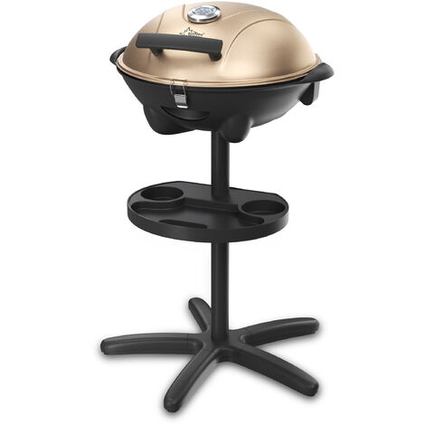 SUNTEC Barbecue sur pied electrique BBQ-9479 [bonnet détachable avec indication de la température, tableau intégré, plaque à griller 46x35 cm, max. 2400 W]