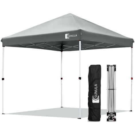 SUNULA 3x3 m Faltpavillon Gartenzelt – Wasserdichtes Partyzelt mit Popup-System für Garten & Outdoor, Grau
