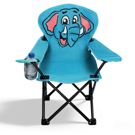 SUNULA Chaise Enfant Pliable – Motif Éléphant Bleu – Intérieur/Extérieur, Jardin, Camping, Plage