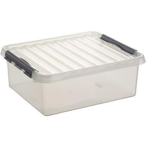 Sunware Kunststoff-Box Q-Line 25 l mit Deckel transparent Aufbewahrungsbox