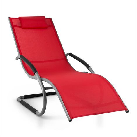 Sunwave Chaise longue transat Relax Aluminium rouge - Rouge - Rouge