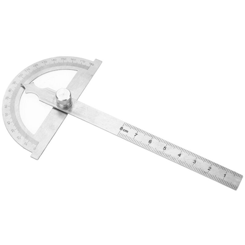 Image of SUNXURY 0-180 Grad Edelstahl Winkelmesser Goniometer Winkelsucher Messgerät 15cm Lineal 80120mm