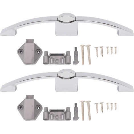 SUNXURY 2 jeux de loquets à boutons poussoirs pour armoire, serrure à bouton de placard avec poignée pour camping-car, bateau, espacement des trous de 160 mm (chrome)