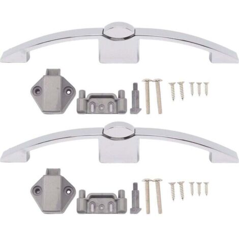 SUNXURY 2 jeux de loquets à boutons poussoirs pour armoire, serrure à bouton de placard avec poignée pour camping-car, bateau, espacement des trous de 160 mm (chrome)
