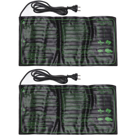SUNXURY 2 Pièces Tapis Chauffant Imperméable Pour Semis,Coussin à Température Constante pour la Croissance des Graines de Plantes,Prise UE 220-240V