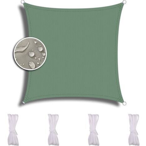 Sunxury – 3x3m quadratisches Sonnensegel – Wasserdichtes, hochdichtes Polyester – 90% UV-Filterung – Schutz für Garten, Terrasse und Camping