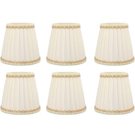SUNXURY 6-teiliges Set kleiner Lampenschirme, moderner Stil, Stoff-Clip-on-Lampenschirm für Wand- und Tischleuchten