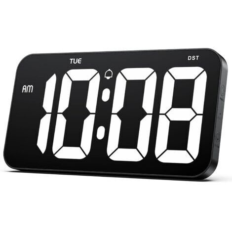 Sunxury – Horloge murale numérique 10,2 cm – Affichage 12/24 heures – Fonction heure d'été et gradation automatique – Pour salon, bureau, chambre