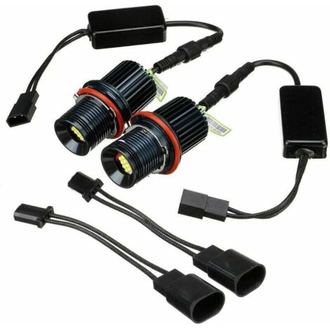 Sunxury – Lot de 2 ampoules LED Angel Eyes 80W – 12V – 1600 lm – Température de couleur 6500K – Compatible BMW E39 E60 E53