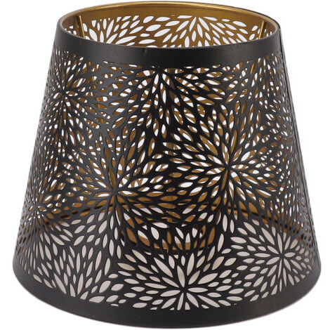 SUNXURY Metalllampenschirm, E26/E27, durchbrochenes Dekor im Waldbaum-Stil, mit goldenem Innenmuster, für Decken-, Wand- und Tischlampen, Schwarz