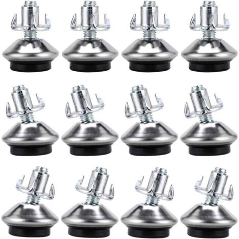 Sunxury – Pieds de nivellement pivotants réglables M6 – Lot de 12 – Hauteur réglable 0,5'' à 0,8'' – Base pivotante pour surfaces inégales