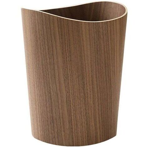 Sunxury – Poubelle en bois 2,3 gallons – Corbeille ronde japonaise en bois naturel – Dimensions 25cm diamètre x 30cm hauteur – Pour bureau et salle de bain