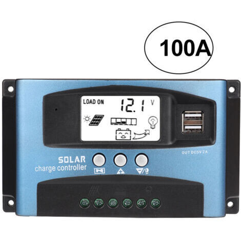 SUNXURY Solar-Laderegler, Dual-LCD-USB-Display, 12 V/24 V, MPPT 100 A