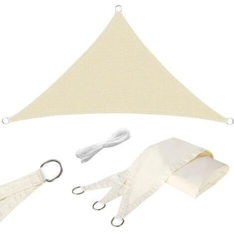 Sunxury – Voile d'ombrage triangulaire 3,6x3,6m – Polyester Oxford 180g/m² – Protection UV 95% – Imperméable et indéchirable – Pour balcon, terrasse, camping