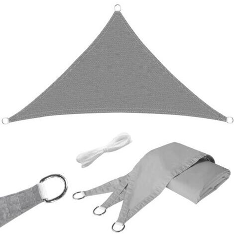 Sunxury – Voile d'ombrage triangulaire 3,6x3,6m – Polyester Oxford 180g/m² – Protection UV 98% – Indéchirable et imperméable – Pour espaces extérieurs