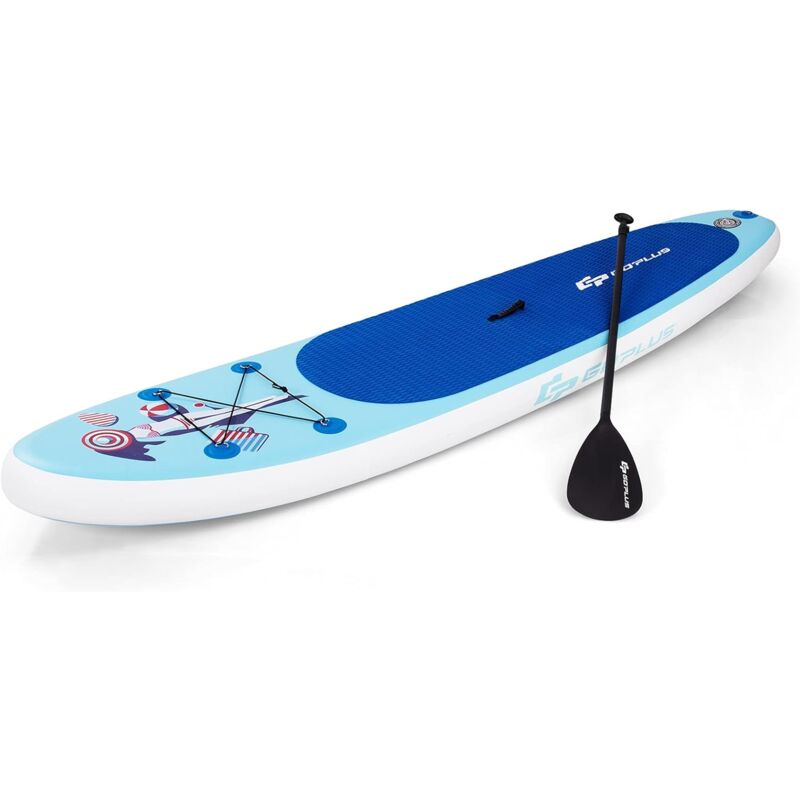 

Costway - Sup Board Tabla Hinchable Stand Up Paddle Board Surf 305 x 76 x15cm Incluye Mochila,Bomba,Línea de Seguridad,Aleta Central y Kit de