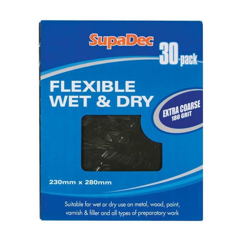 Flexible Wet & Dry Paper Coarse 240 Grade Pack 30 - WD240 - Supadec