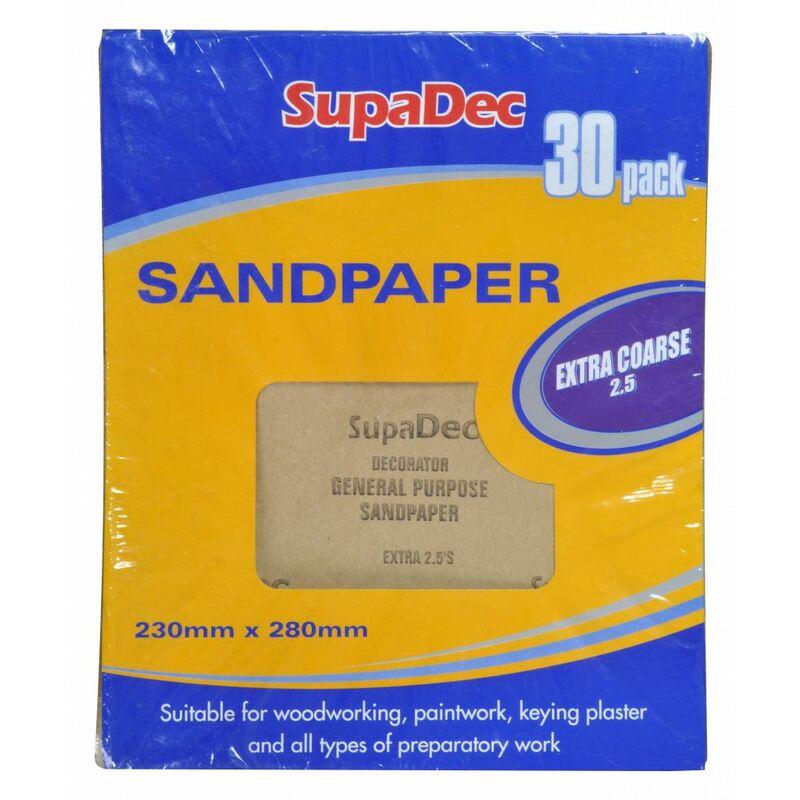Supadec - General Purpose Sandpaper Pack 30 Extra Coarse 2.5 - GP30EC
