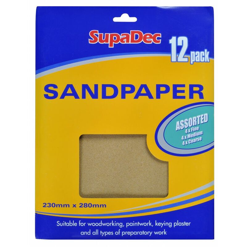 Supadec - General Purpose Sandpaper Pack 12 Assorted - GP12A