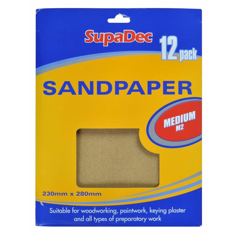 Supadec - General Purpose Sandpaper Pack 12 Medium M2 - GP12M