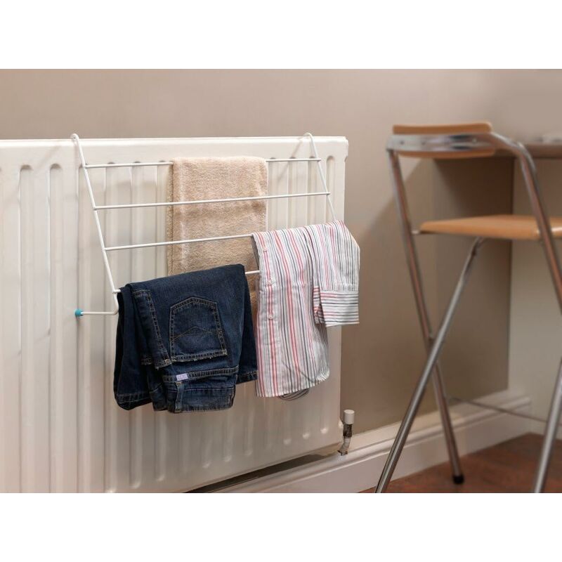 Supahome - Over Radiator Rack 4 Bar Ideal for airing and drying clothes - White