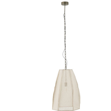 Supension 1 lampe 49x42x173 cm en lin écru et métal