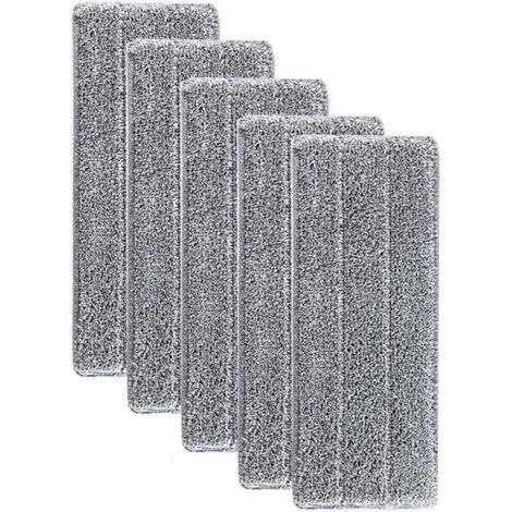 Super Absorbant Recharges de Tête de Vadrouille - Tampon de Nettoyage de Tête de Balai de Ménage Lavable en Microfibre de Vadrouille de Nettoyage Lavable en Microfibre (5pcs)-LIAIKI